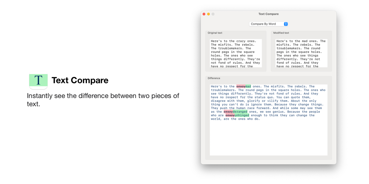 compare text mac app